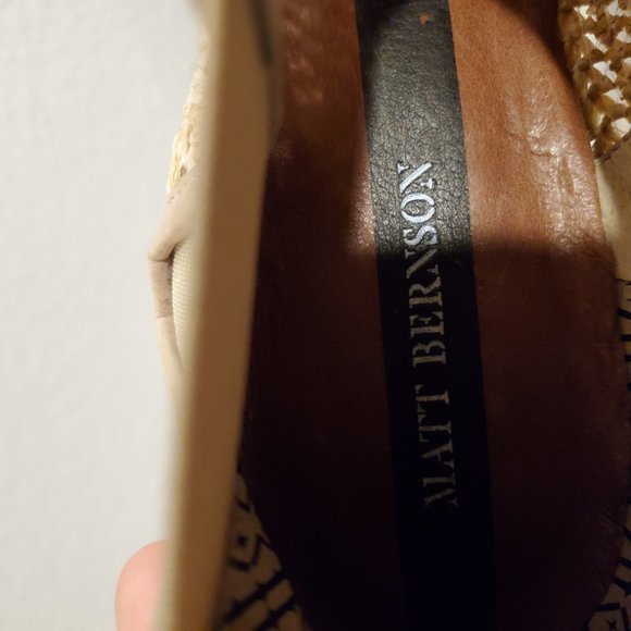 New Matt Bernson Marlow Woven Raffia Bootie Chestnut Size 9.5 - Picture 7 of 7